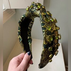 Luxurious Green and Gold Jeweled Headband - Never Worn!